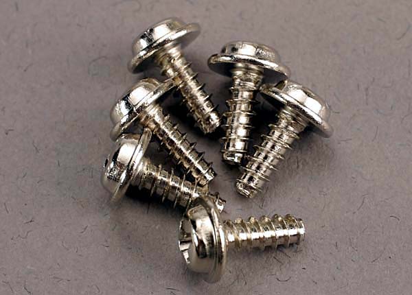 Traxxas 3290 Screws, 3x8mm washerhead self-tapping (6) - TRA3290