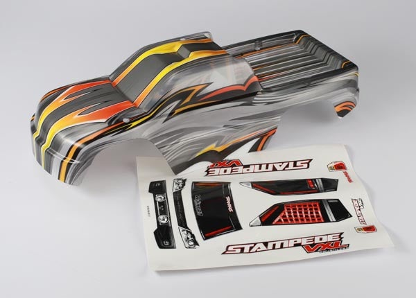 Traxxas 3617R Body, Stampede VXL, ProGraphix (replacement for the painted Body. Graphics are printed, requires paint & final color application)/ window, grill, lights Decal Sheet