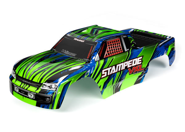 Traxxas 3620G Body, Stampede VXL, Green & - Blue (painted, decals applied) - TRA3620G