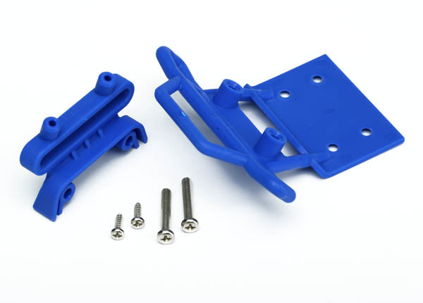 Traxxas 3621X Bumper, Front / Bumper Mount, Front / 4x23mm RM (2)/ 3x10mm RST (2) (blue) - TRA3621X
