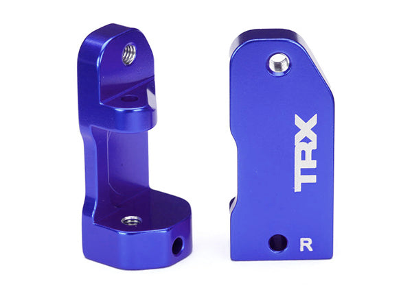 Traxxas 3632A Caster blocks, 30-degree, - Blue-anodized 6061-T6 aluminum (left & right)/ suspension screw pin (2) - TRA3632A