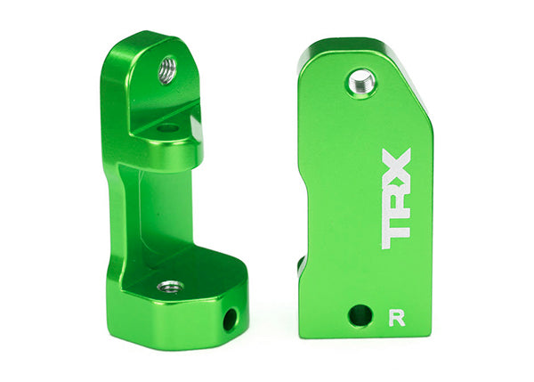Traxxas 3632G Caster blocks, 30-degree, green-anodized 6061-T6 aluminum (left & right)/ suspension screw pin (2) - TRA3632G