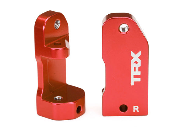 Traxxas 3632X Caster blocks, 30-degree, - Red-anodized 6061-T6 aluminum (left & right)/ suspension screw pin (2) - TRA3632X