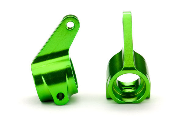 Traxxas 3636G Steering blocks, Rustler/Stampede/Bandit (2), 6061-T6 aluminum (green-anodized)/ 5x11mm ball bearings (4) - TRA3636G