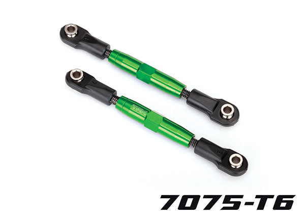 Traxxas 3643G Camber links, Front (TUBES green-anodized, 7075-T6 aluminum, stronger than titanium) (83mm) (2)/ rod ends (4)/ aluminum wrench (1) (#2579 3x15 BCS (4) required for installation) - TRA3643G