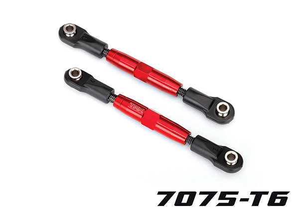 Traxxas 3643R Camber links , Front (TUBES - Red-anodized , 7075-T6 aluminum , stronger than titanium) (83mm) (2) / rod ends (4) / aluminum wrench (1) - TRA3643R