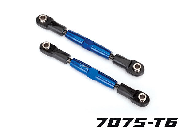 Traxxas 3643X Camber links, Front (TUBES - Blue-anodized, 7075-T6 aluminum, stronger than titanium) (83mm) (2)/ rod ends (4)/ aluminum wrench (1) (#2579 3x15 BCS (4) required for installation) - TRA3643X