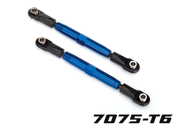 Traxxas 3644X Camber links, Rear (TUBES - Blue-anodized, 7075-T6 aluminum, stronger than titanium) (73mm) (2)/ rod ends (4)/ aluminum wrench (1) (#2579 3x15 BCS (4) required for installation) - TRA3644X