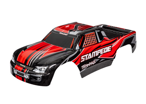 Traxxas 3651 Body, Stampede (also fits Stampede VXL), - Red (painted, decals applied) - TRA3651