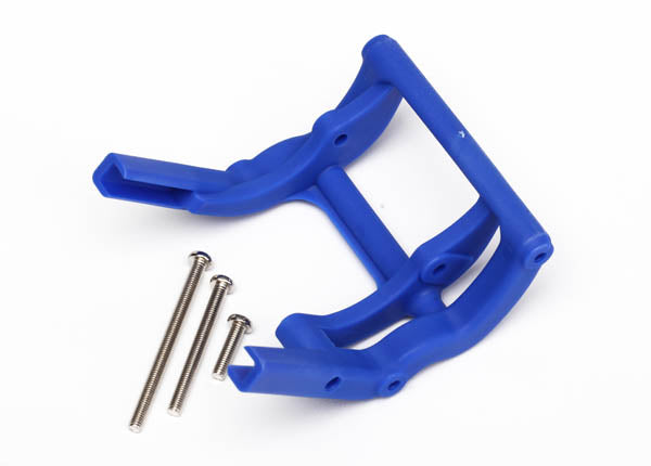 Traxxas 3677X Wheelie Bar Mount (1)/ Hardware (blue) - TRA3677X
