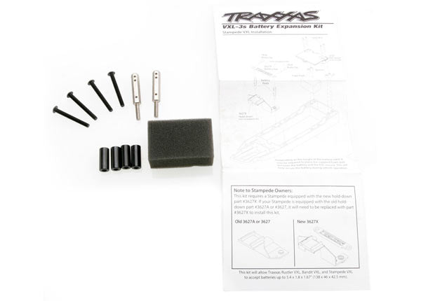 Traxxas 3725X Battery expansion kit (allows for installation of taller multi-cell battery packs) - TRA3725X