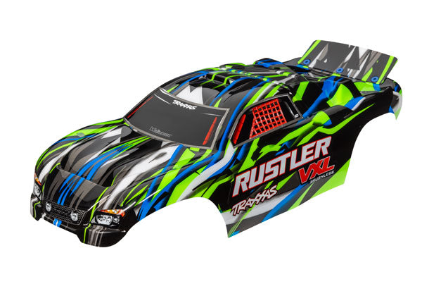 Traxxas 3726G Body, Rustler VXL, Green (painted, decals applied)
