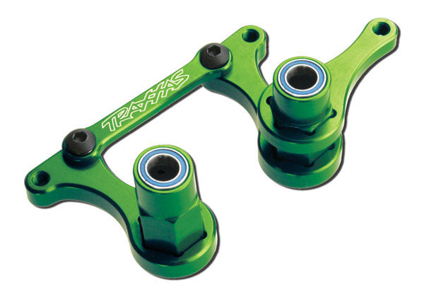 Traxxas 3743G Steering Bellcranks, drag link (green-anodized 6061-T6 aluminum)/ 5x8mm ball bearings (4)/ Hardware (assembled) - TRA3743G