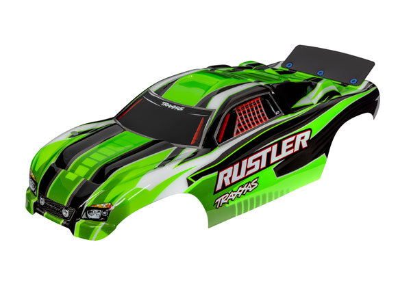 Traxxas 3750G Body, Rustler (also fits Rustler VXL), Green (painted, decals applied, assembled with wing) - TRA3750G