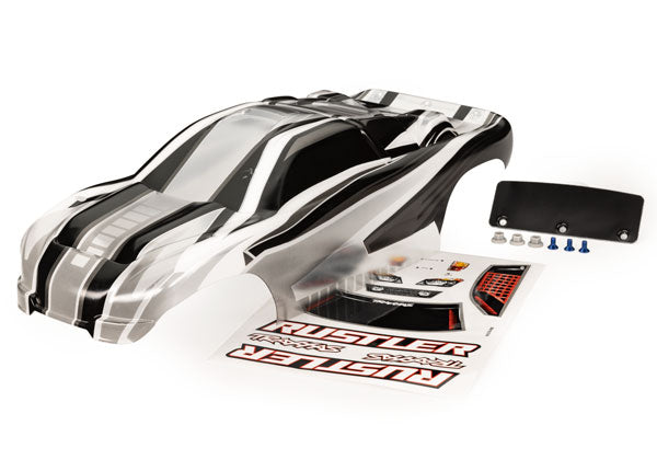 Traxxas 3750L Body, Rustler, ProGraphix (Graphics are printed, requires paint & final color application)/ wing/ Decal Sheet - TRA3750L