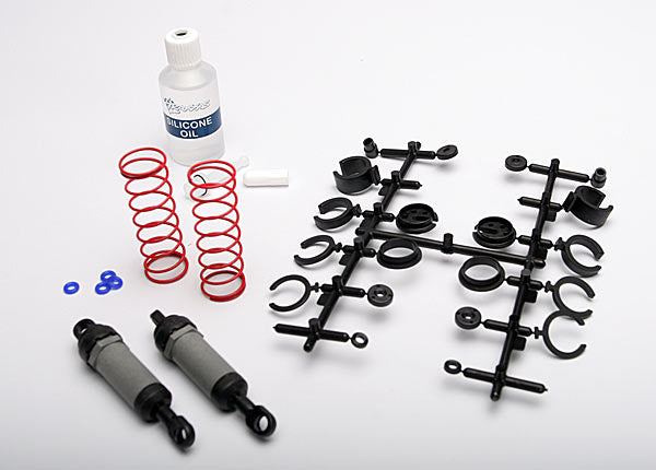 Traxxas 3760A Ultra Shocks (grey) (long) (Complete w/ spring pre-load spacers & Springs) (2) - TRA3760A