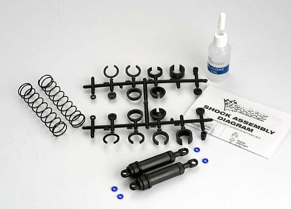 Traxxas 3762 Ultra Shocks (black) (xx-long) (Complete w/ spring pre-load spacers & Springs) (Rear) (2) - TRA3762