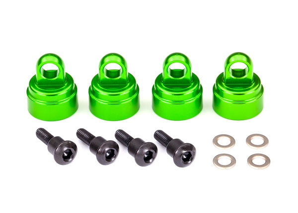 Traxxas 3767G Shock caps, aluminum (green-anodized) (4) (fits all Ultra Shocks) - TRA3767G