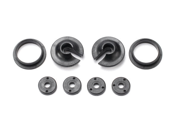 Traxxas 3768 Spring retainers, upper & Lower (2)/ piston head set (2-hole (2)/ 3-hole (2)) - TRA3768