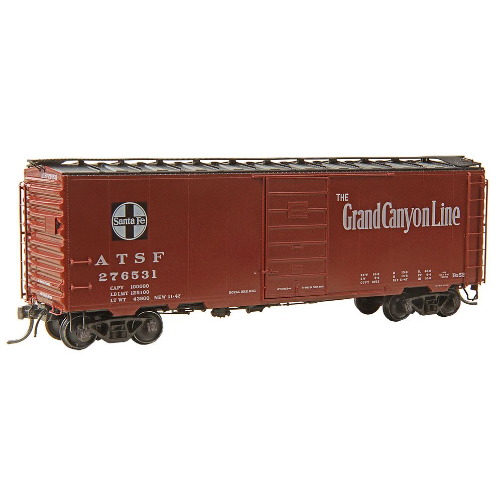 Kadee Pullman-Standard PS-1 40' Boxcar, 6' Door - Ready to Run -- Santa Fe #276531 (As-Delivered, Boxcar Red, white, Grand Canyon Line Slogan) - 380-4332