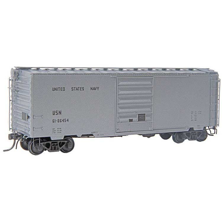 Kadee HO Pullman-Standard PS-1 40' Boxcar w/8' Door - Ready to Run -- United States Navy USN #61-06454 (silver)