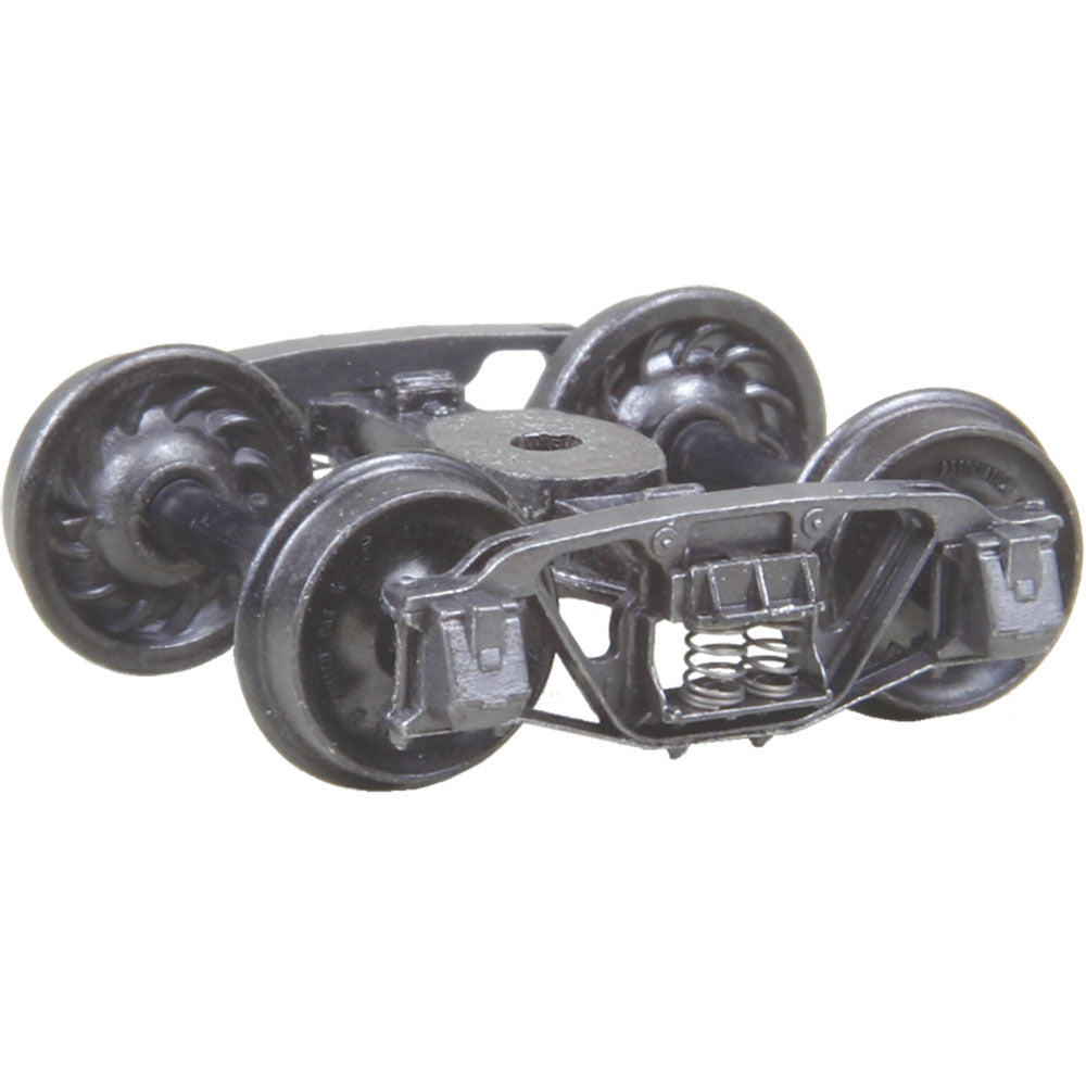 Kadee 1898 Andrews Fully Sprung Metal Trucks -- Code 110 (.110") 33" Ribbed-Back RP-25 Wheels - 1 Pair - 380-509
