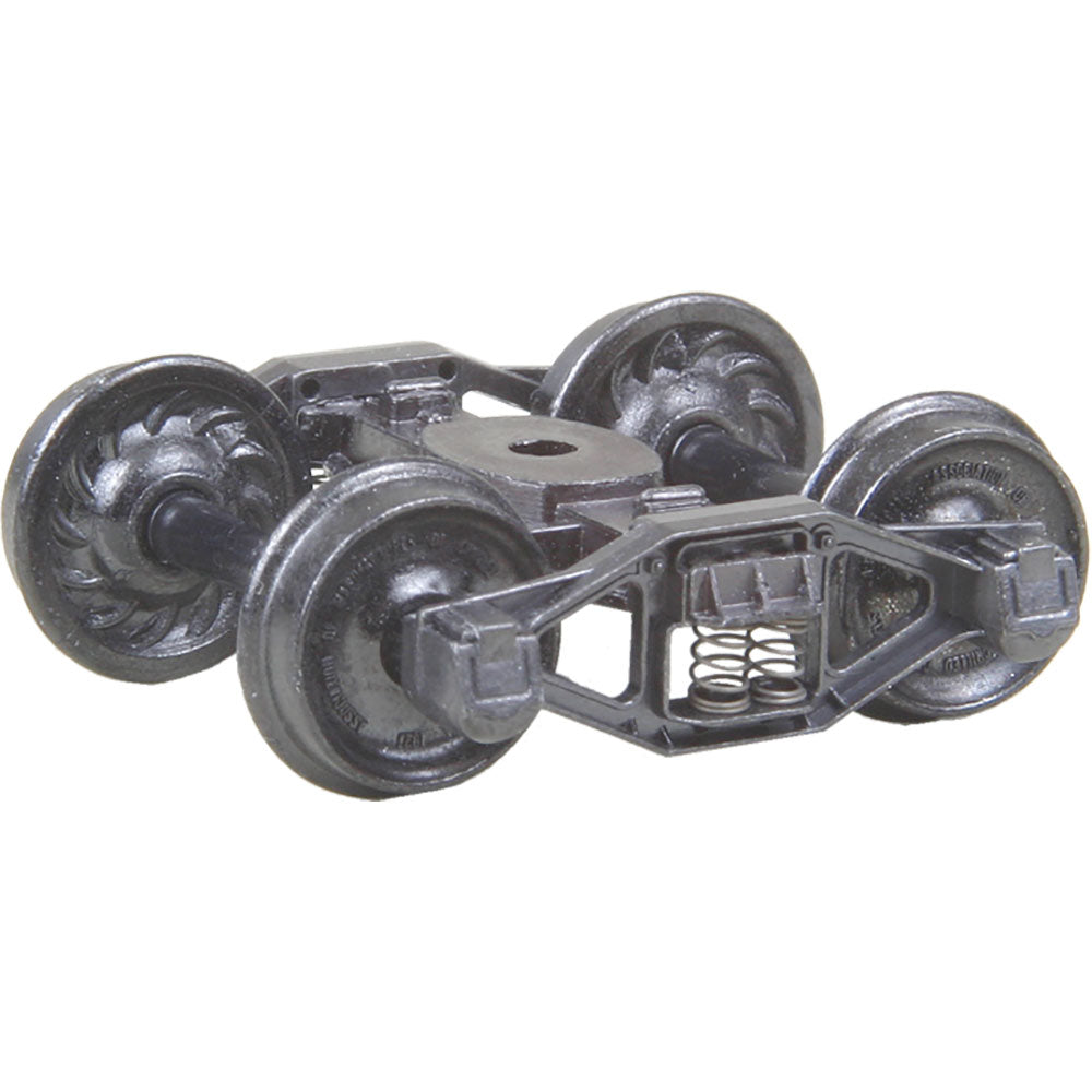 Kadee Bettendorf T-Section Fully Sprung Metal Trucks -- Code 110 (.110") 33" Ribbed-Back RP-25 Wheels - 1 Pair - 380-511