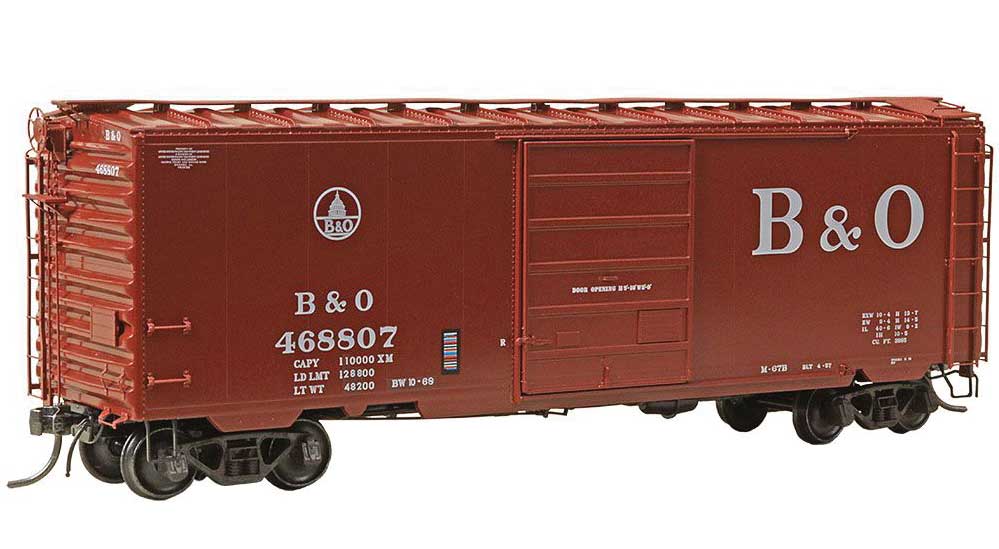 Kadee Pullman-Standard PS-1 40' Boxcar w/8' Door - Ready to Run -- Baltimore & Ohio #468807 (1968 Scheme, Boxcar Red, Small Capitol Logo) - 380-5324