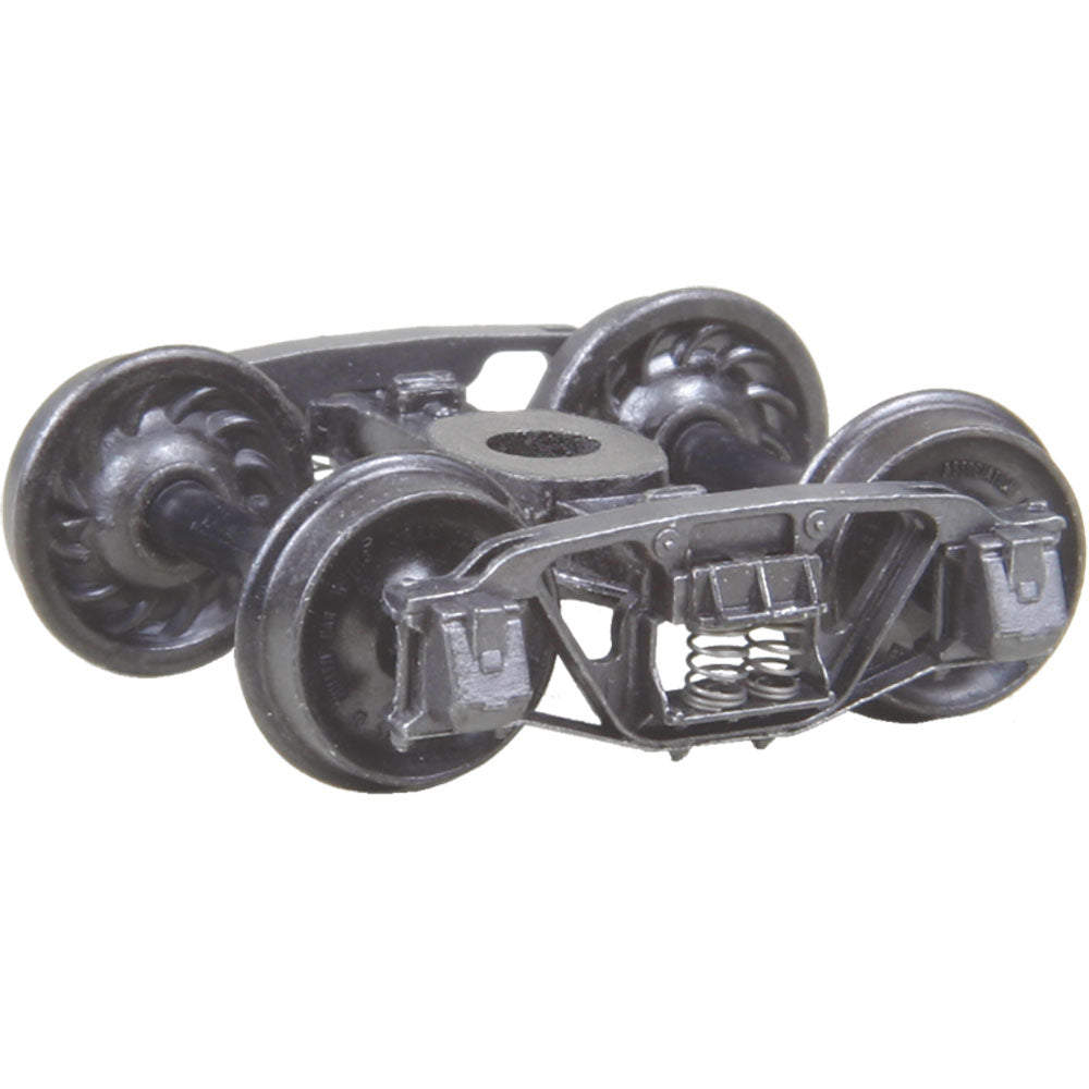 Kadee 1898 Andrews Fully Sprung Self-Centering Metal Trucks -- Code 110 (.110") 33" Ribbed-Back RP-25 Wheels - 1 Pair - 380-553