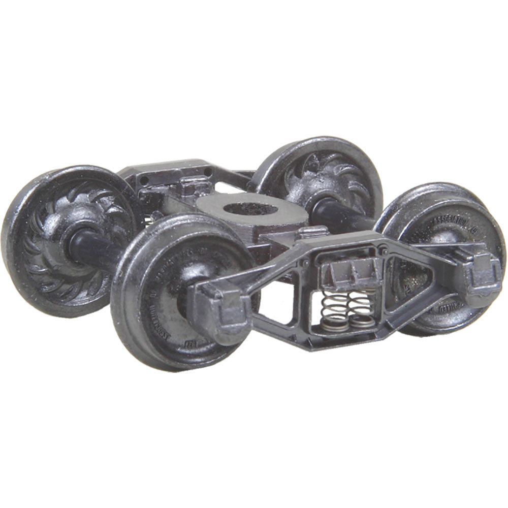 Kadee Bettendorf T-Section Fully Sprung Self-Centering Metal Trucks -- Code 110 (.110") 33" Ribbed-Back RP-25 Wheels 1 Pair - 380-554