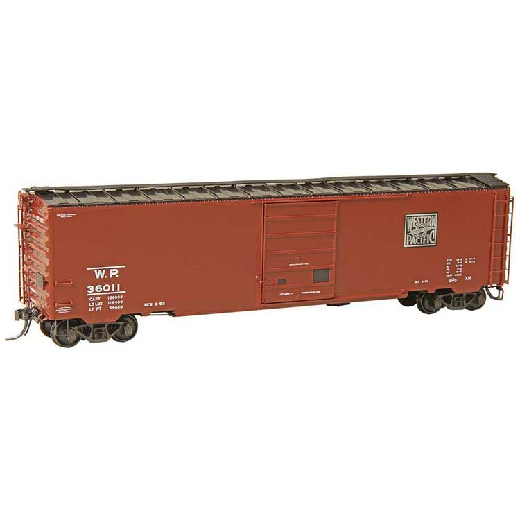 PS-1 50' Boxcar with 8' Door - Ready to Run -- Western Pacific #36011 (Boxcar Red, black, white)