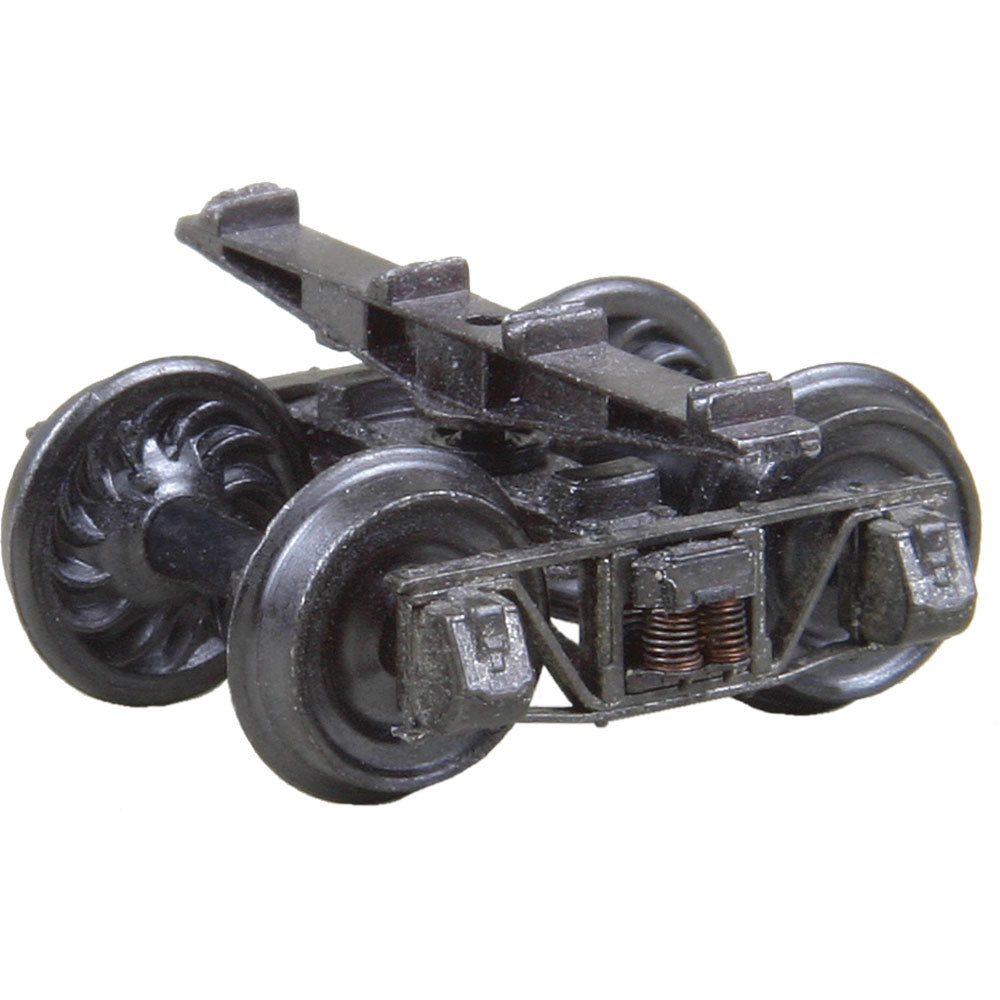 Kadee 3'7" Wheelbase Sprung Metal Trucks -- 26" Ribbed-Back Wheels 1 Pair - 380-716