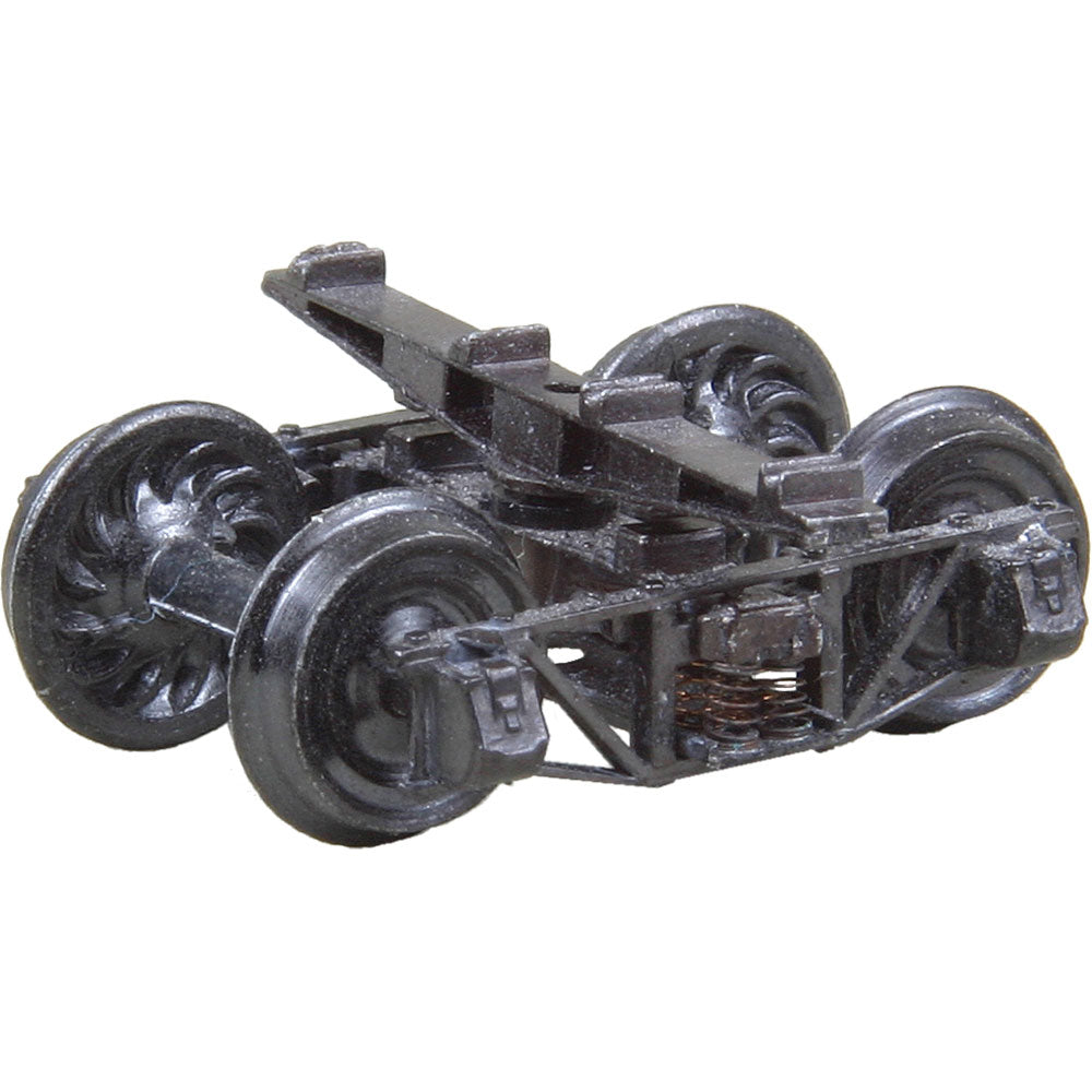 Kadee 4'6" Wheelbase Sprung Metal Trucks -- 26" Ribbed-Back Wheels 1 Pair - 380-717