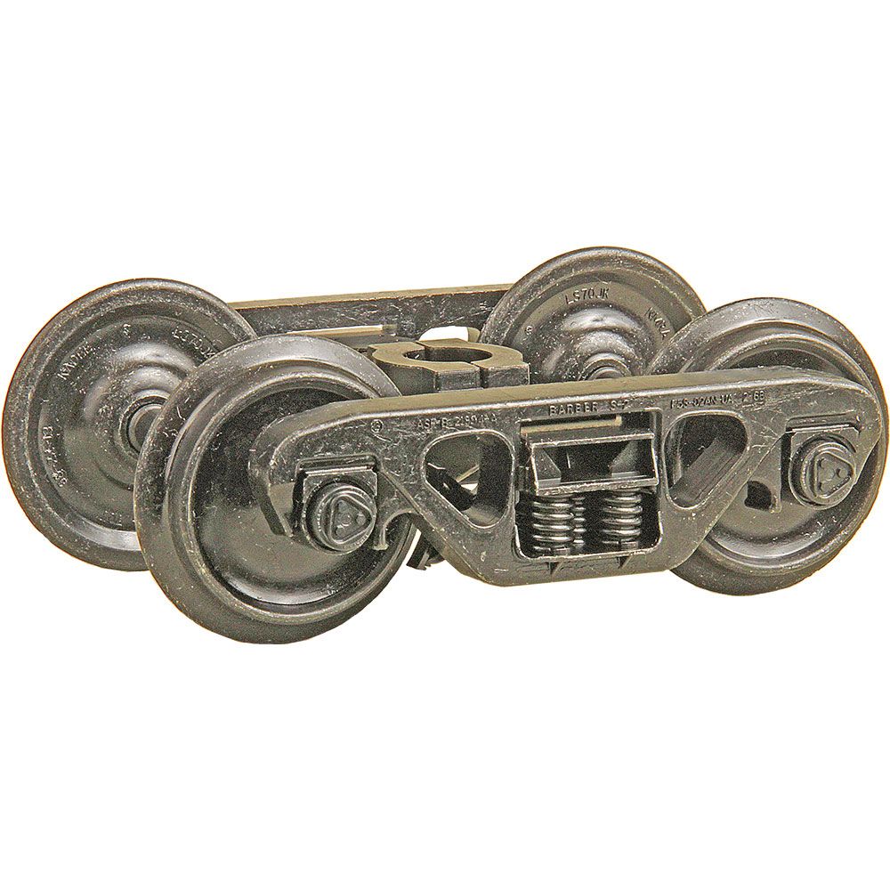 Kadee Barber(R) S-2 Roller Bearing Sprung Metal Trucks, 70 Ton -- 33 Smooth Back All Metal Non-Magnetic Wheels - 1 Pair - 380-973