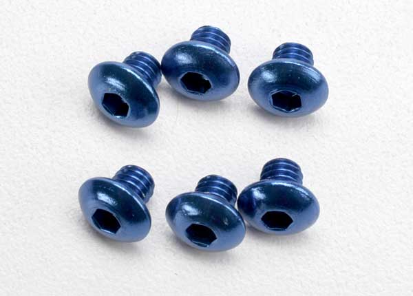 Traxxas 3940 Screws, 4x4mm button-head machine, aluminum (blue) (Hex drive) (6) - TRA3940