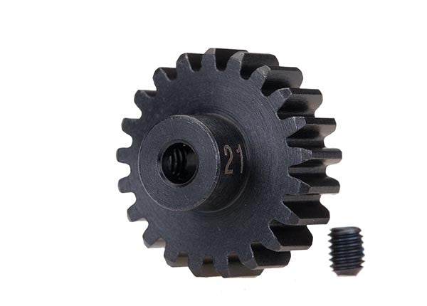 Traxxas 3951X Gear, 21-T pinion (32-p), heavy duty (machined, hardened steel)/ set screw - TRA3951X