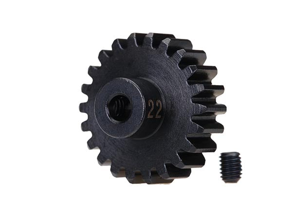 Traxxas 3952X Gear, 22-T pinion (32-p), heavy duty (machined, hardened steel)/ set screw - TRA3952X