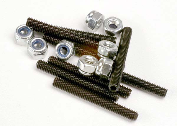 Traxxas 3962 Set (grub) Screws, 3x25mm (8)/ 3mm nylon locknuts (8) - TRA3962