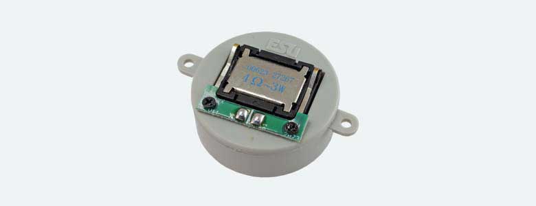 ESU Round Speaker with Enclosure -- 4 Ohm, 1-1/8 Diameter x 7/16" 28mm Diameter x 11mm