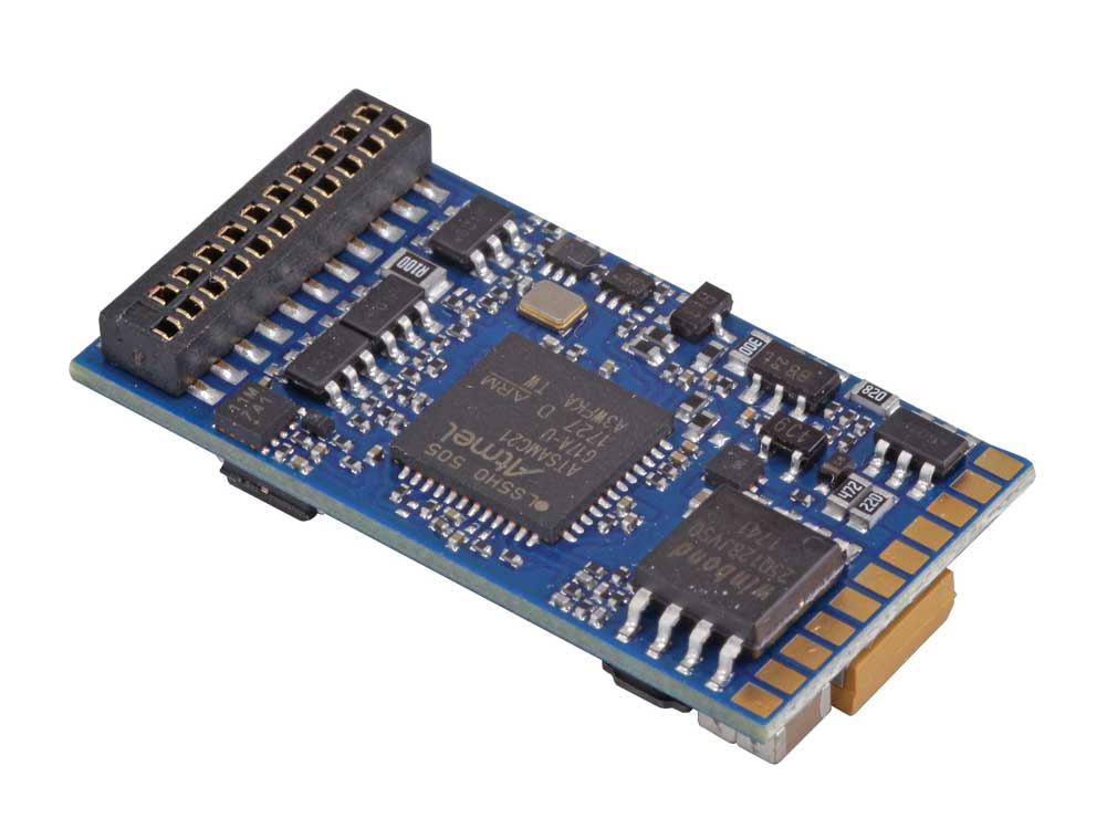 LokSound By ESU LokSound 5 DCC-MM-SX-M4 Multi-Prototcol Sound and Control Decoder -- 1.5A, 21MTC NEM6660, 11x15mm Speaker and Enclosure, Blank Sound Files - 397-58419