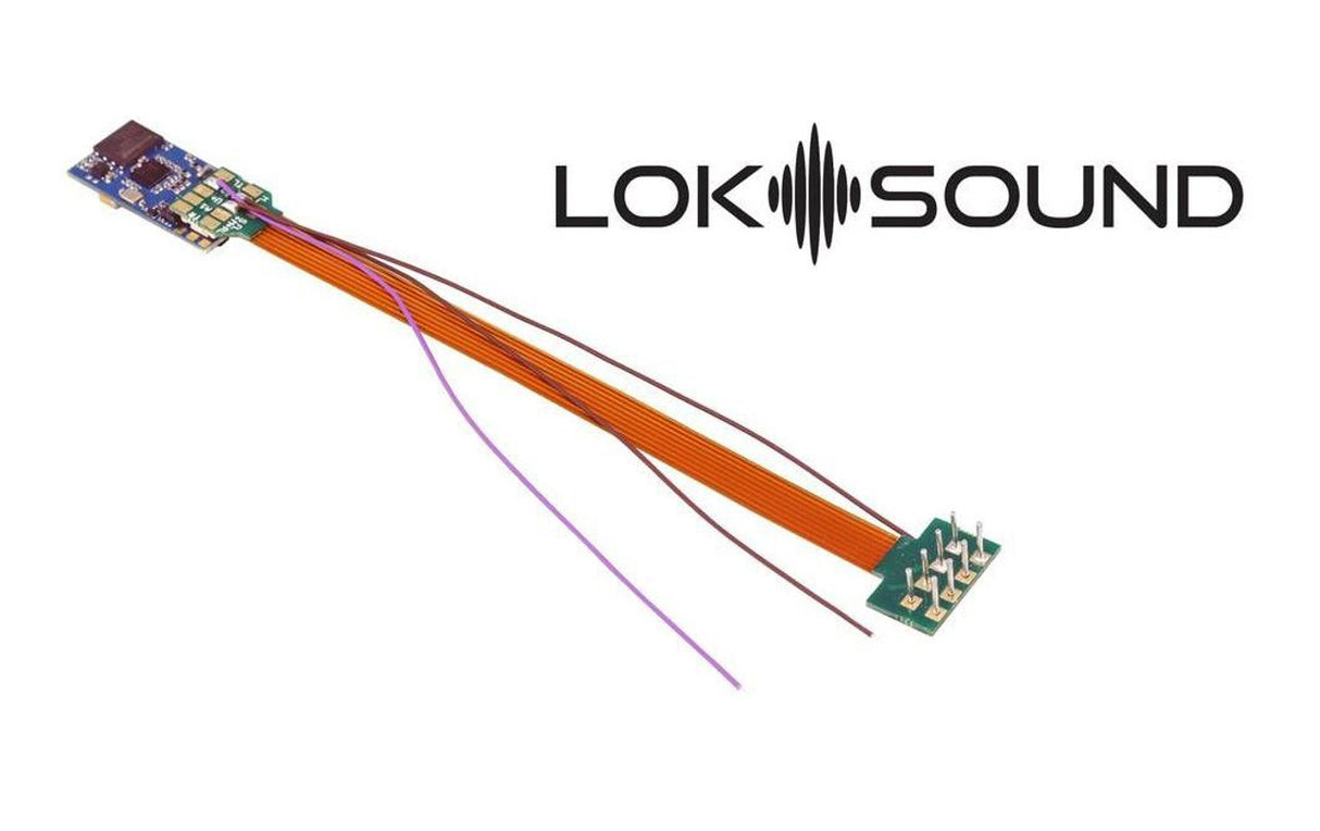 LokSound By ESU LokSound 5 Micro DCC-MM-SX-M4 Multi-Prototcol Sound and Control Decoder -- NEM652 8-Pin Plug, Wire Harness - No Speaker - Blank Sound File - 397-58820
