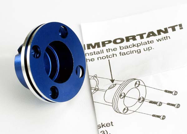 Traxxas 4012 BackPlate, machined aluminum (blue-anodized)(requires electric bump starter) (not for use with Nitro Stampede)