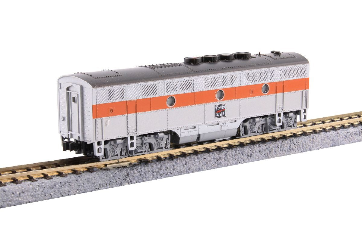 Kato 1761209DCC N Scale EMD F3B - DCC Equipped - Ready to Run -- Western Pacific (California Zephyr, silver, orange, black)