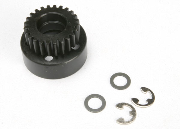 Traxxas 4124 Clutch bell, (24-tooth)/ 5x8x0.5mm fiber washer (2)/ 5mm E-clip (requires #4611-ball bearings, 5x11x4mm (2)) - TRA4124