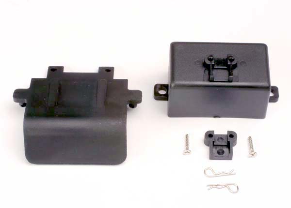 Traxxas 4132 Bumper (Rear) / battery box / Body clips (2) , EZ-Start Mount , 3x10CST (2) - TRA4132