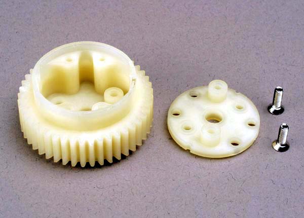 Traxxas 4181 Differential gear (45-tooth)/ side cover Plate & Screws - TRA4181