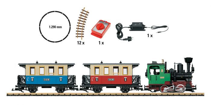 LGB 72307 G Scale Steam Passenger Train Starter Set - Standard DC - 426-72307