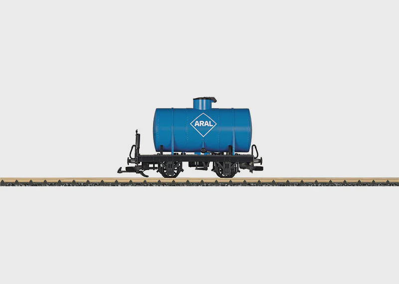LGB 94580 4-Wheel Tank Car - Ready to Run -- Aral (blue) - 426-94580