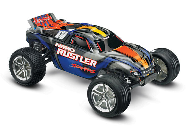 Traxxas 44096-3 Nitro Rustler: 1/10-Scale Nitro Powered 2WD Stadium Truck - TRA44096-3-SBLUE