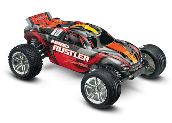Traxxas 44096-3 Nitro Rustler: 1/10-Scale Nitro Powered 2WD Stadium Truck - TRA44096-3-SRED
